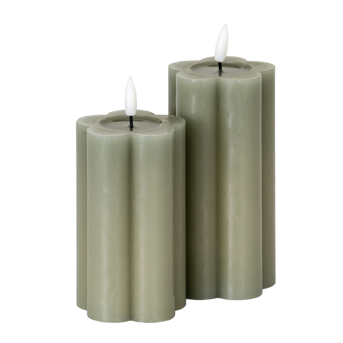 Luxe Collection Natural Glow 2.75x5 Grey Pillar LED Candle