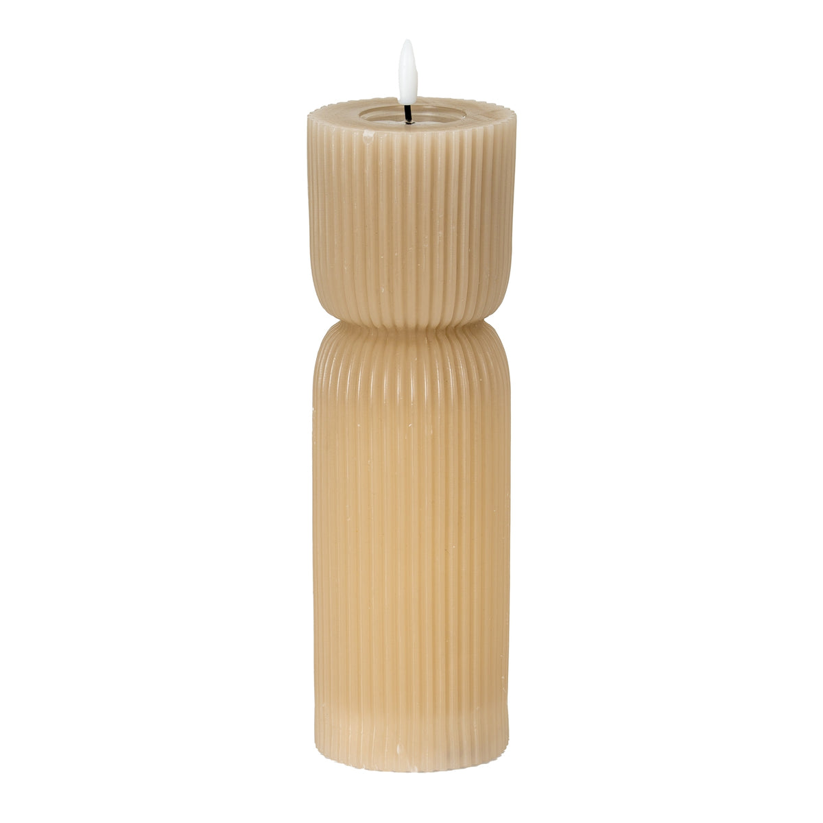 Luxe Collection Natural Glow 2.75x10 Stone Carved LED Candle