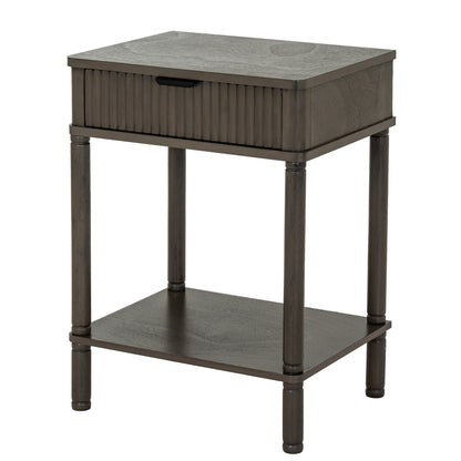 Reed Collection 1 Drawer Side Table - GREY