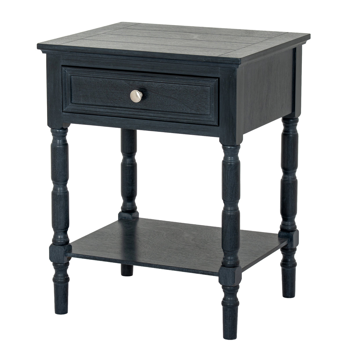 Contour Collection 1 Drawer Side Table - BLACK