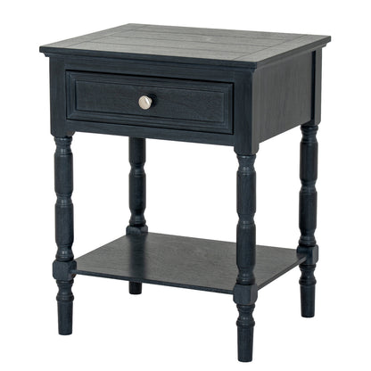Contour Collection 1 Drawer Side Table - BLACK