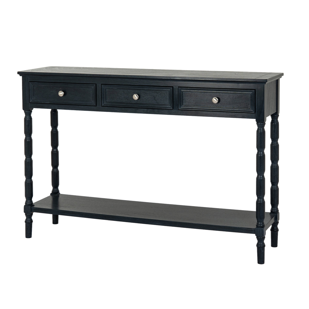 Contour Collection 3 Drawer Console - BLACK
