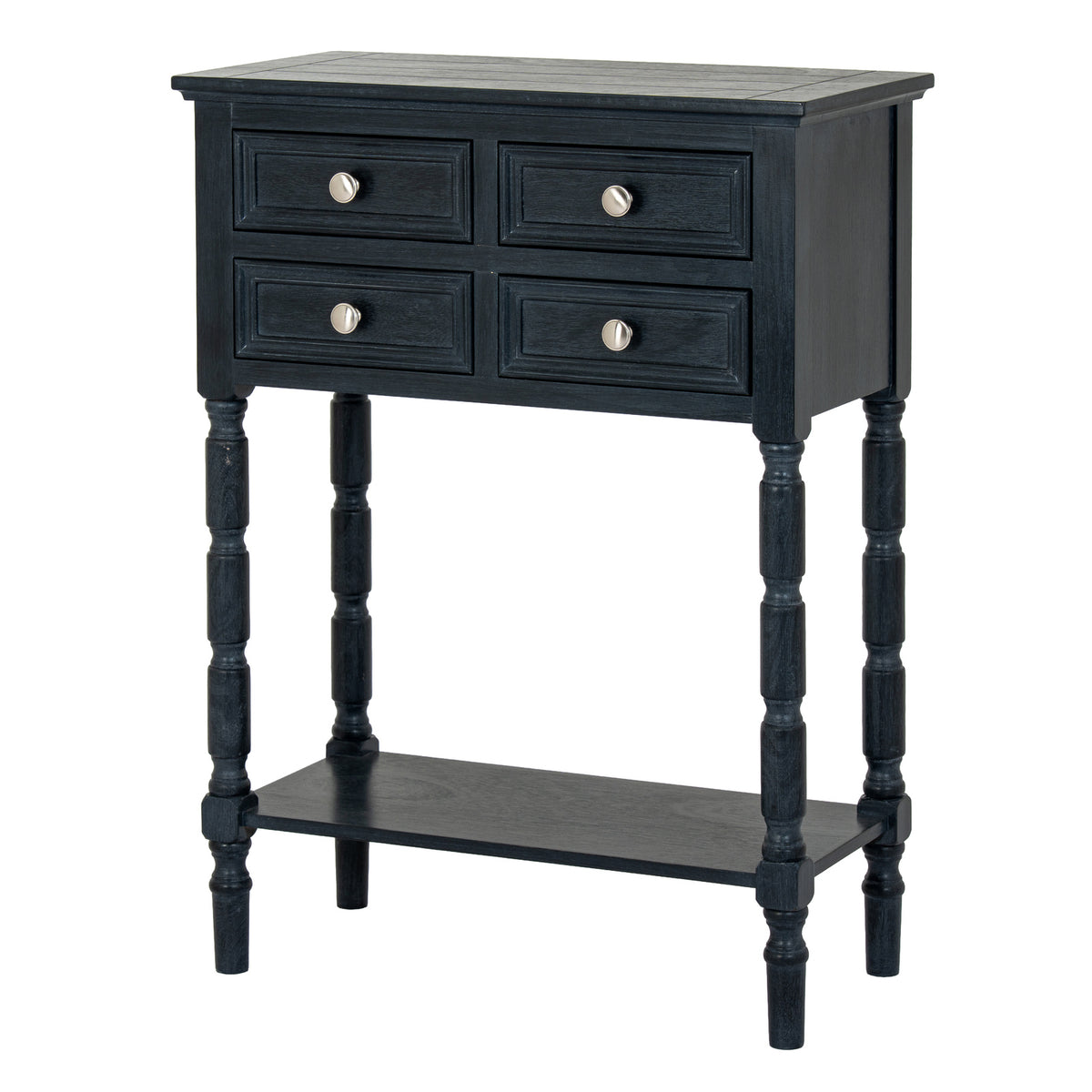 Contour Collection 4 Drawer Side Table - BLACK