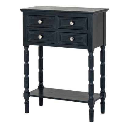 Contour Collection 4 Drawer Side Table - BLACK