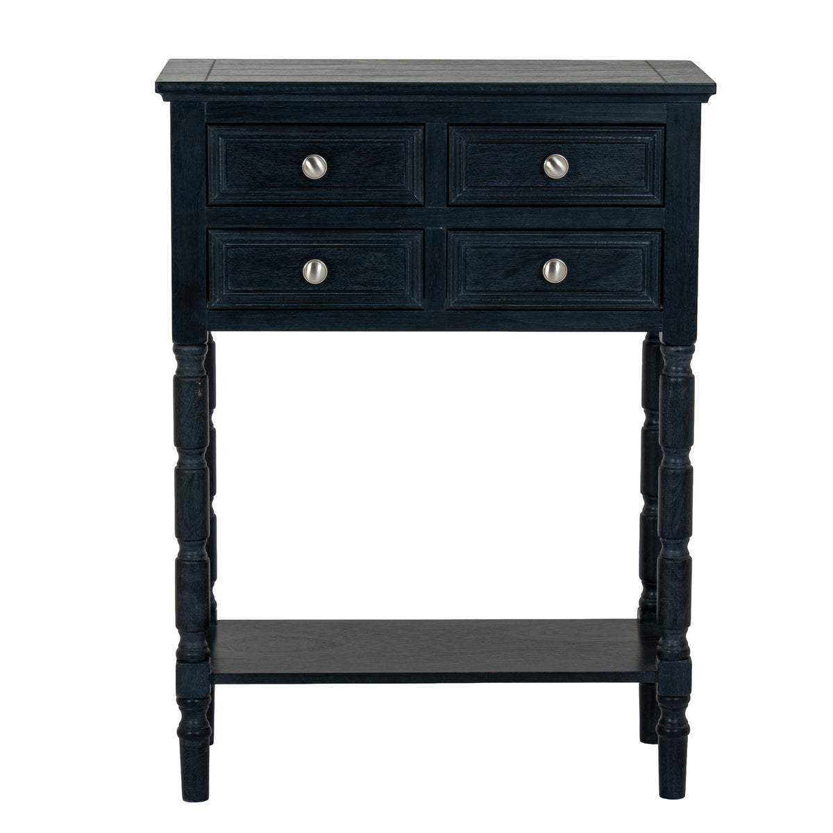 Contour Collection 4 Drawer Side Table - BLACK
