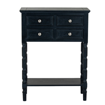 Contour Collection 4 Drawer Side Table - BLACK