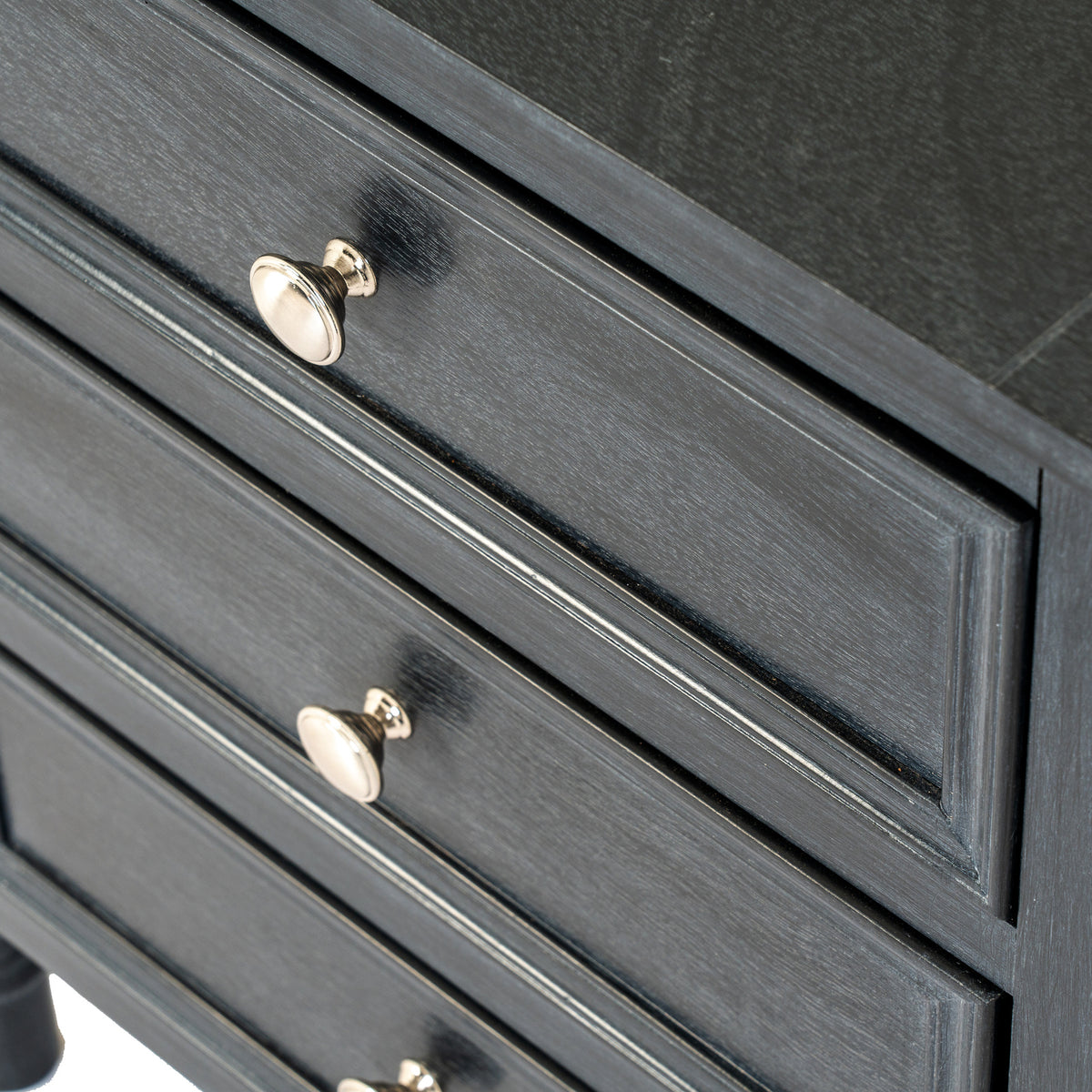 Contour Collection 3 Drawer Side Table - BLACK