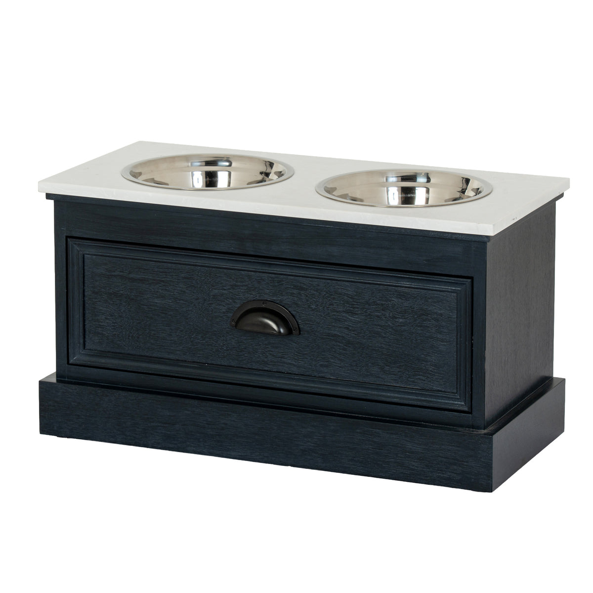 Contour Collection Pet Feeder Table - BLACK