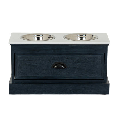 Contour Collection Pet Feeder Table - BLACK