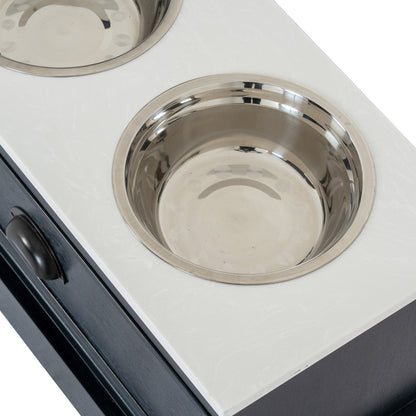 Contour Collection Pet Feeder Table - BLACK