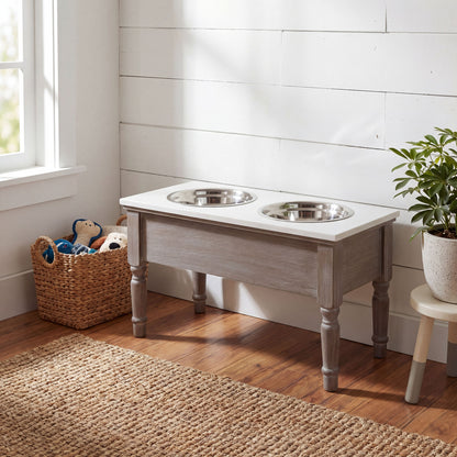 Serene Collection Pet Feeder Table - GREY