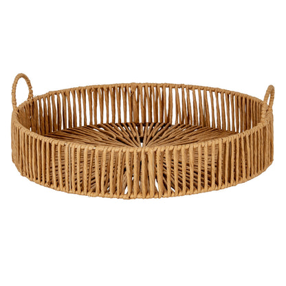 Large Loop Handle Tray - BROWN
