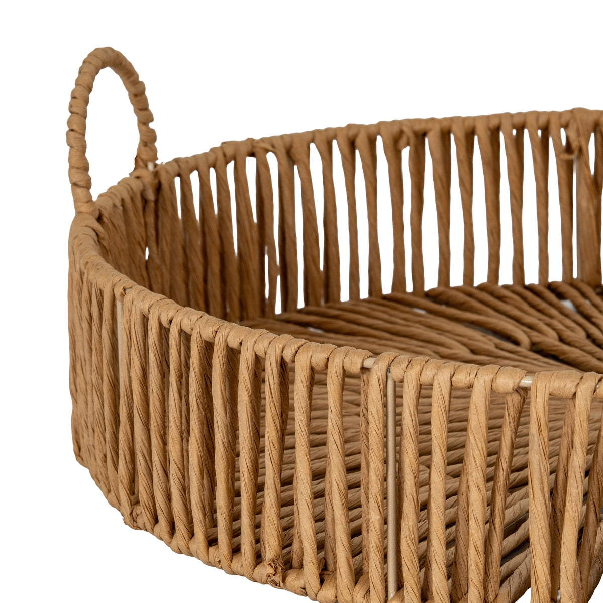 Large Loop Handle Tray - BROWN