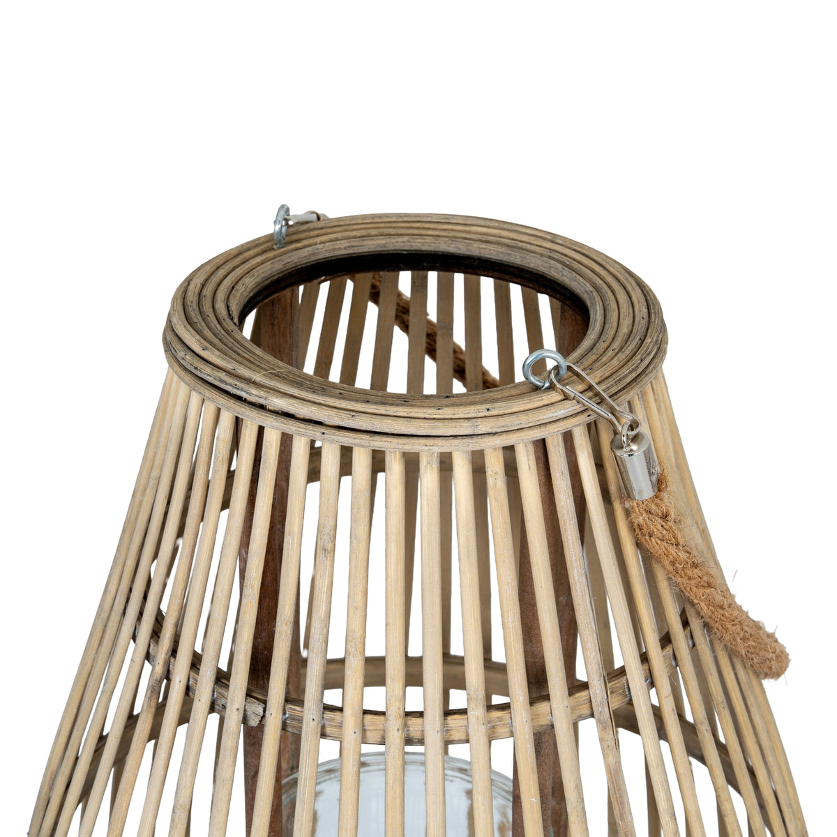 Medium Ellipse Lantern With Glass Holder - BROWN