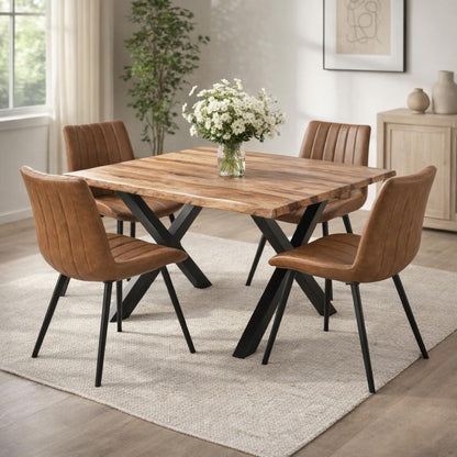 Malmo Tan Swivel Dining Chair - BROWN