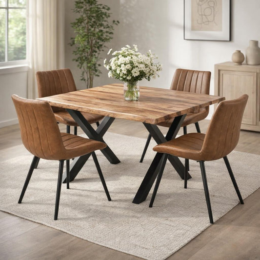 Malmo Tan Swivel Dining Chair - BROWN