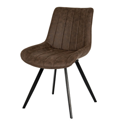 Malmo Coffee Swivel Dining Chair - DARK BROWN