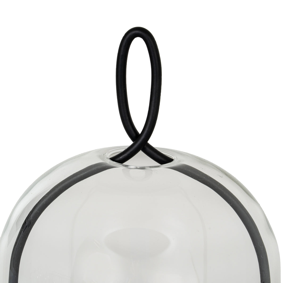 Nyx Large Candle Holder With Glass Cloche - BLACK