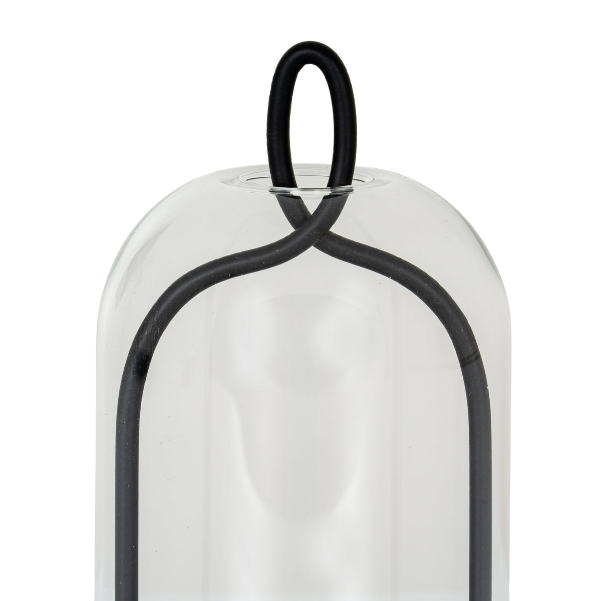 Nyx Medium Candle Holder With Glass Cloche - BLACK