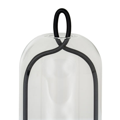 Nyx Medium Candle Holder With Glass Cloche - BLACK