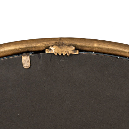 Nahla Small Mirror With Dimpled Frame - GOLD