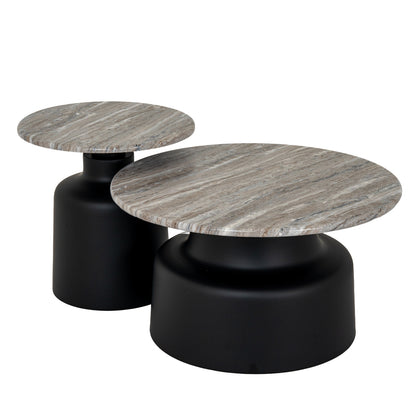 Oura Round Coffee Table - BLACK