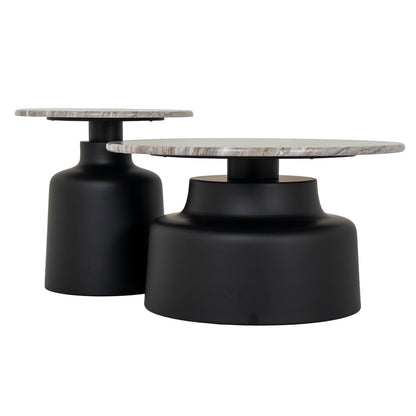 Oura Round Coffee Table - BLACK