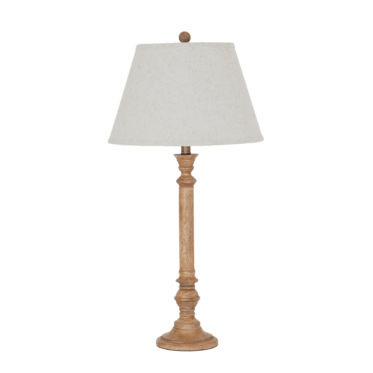 Solenne Table Lamp With Edged Linen Shade - BROWN
