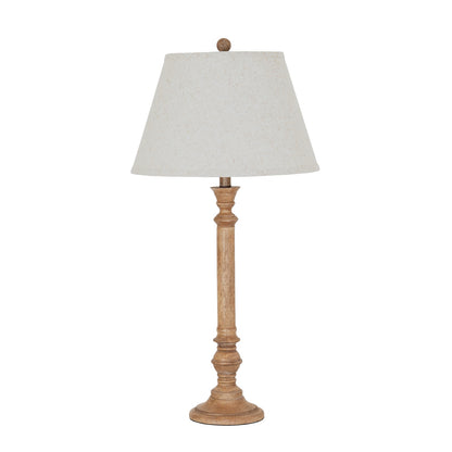 Solenne Table Lamp With Edged Linen Shade - BROWN