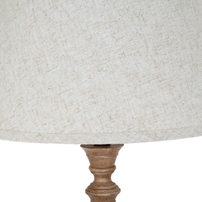 Solenne Table Lamp With Edged Linen Shade - BROWN