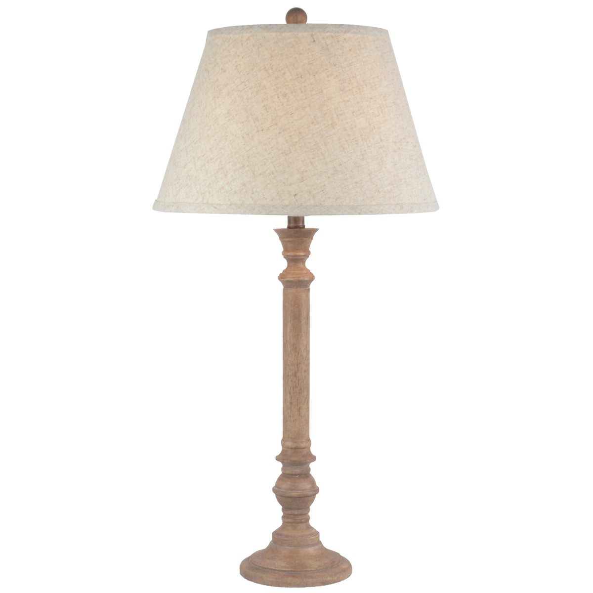 Solenne Table Lamp With Edged Linen Shade - BROWN