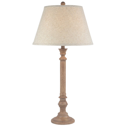 Solenne Table Lamp With Edged Linen Shade - BROWN