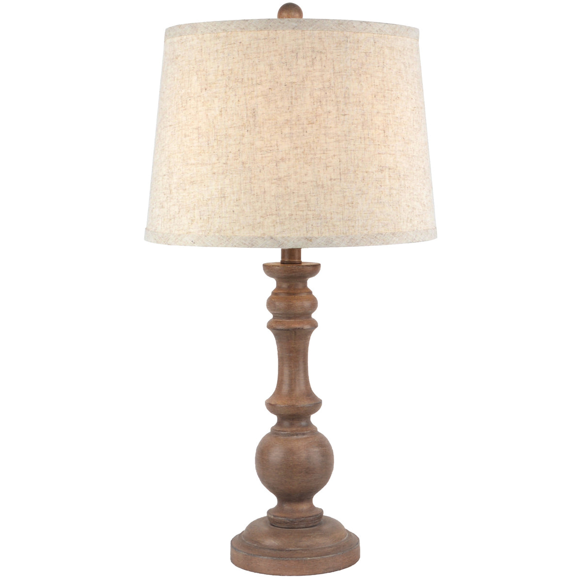 Seraphia Table Lamp With Edged Linen Shade - BROWN