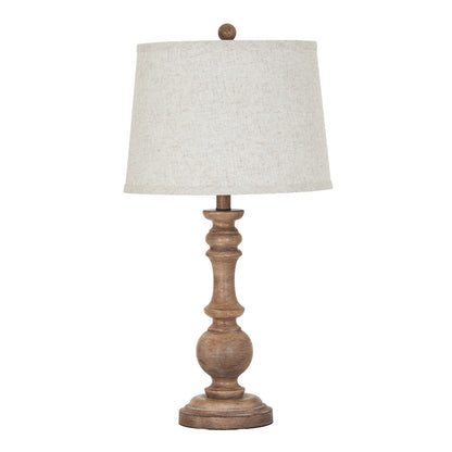 Seraphia Table Lamp With Edged Linen Shade - BROWN