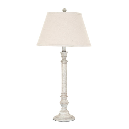 Liora Table Lamp With Linen Shade - WHITE