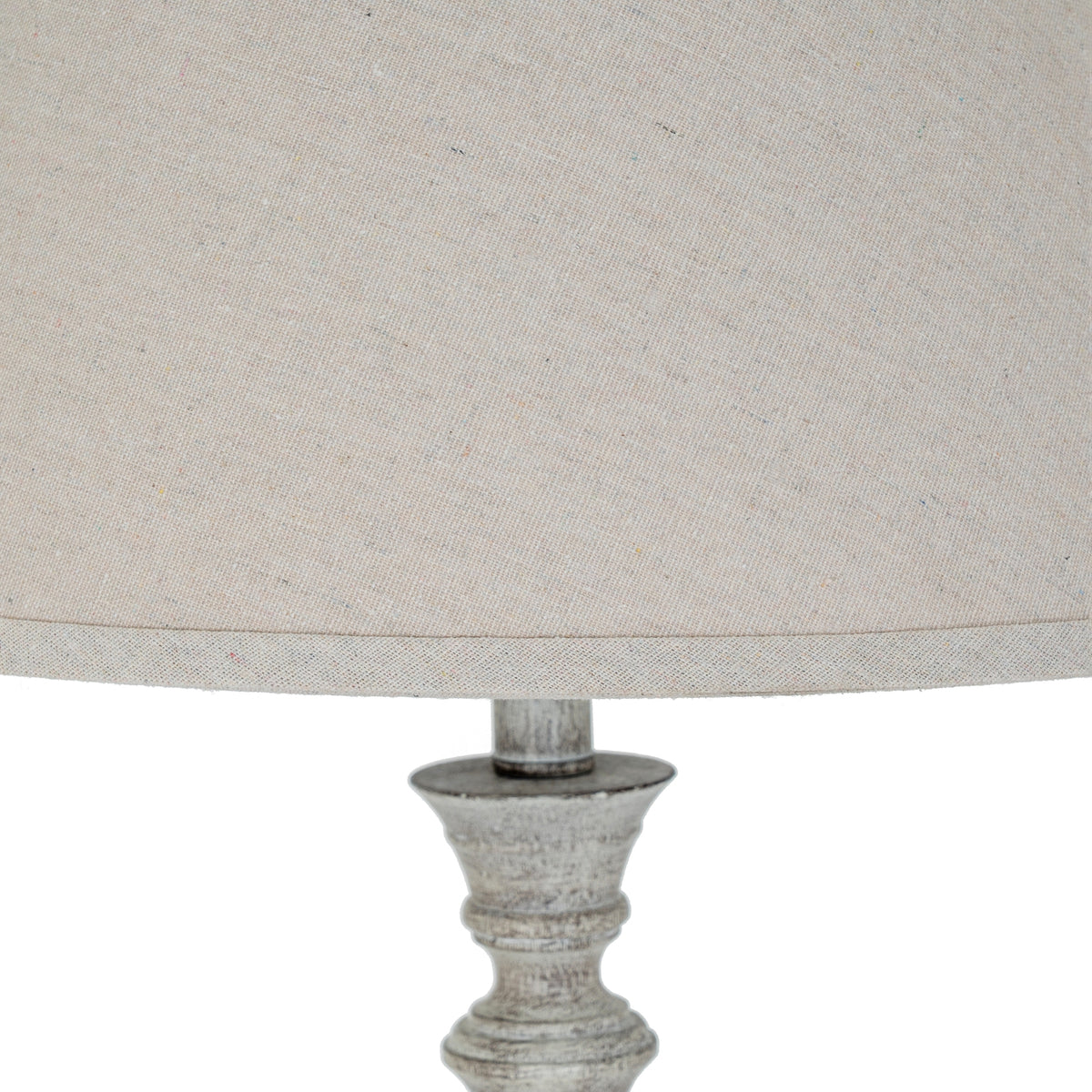 Liora Table Lamp With Linen Shade - WHITE