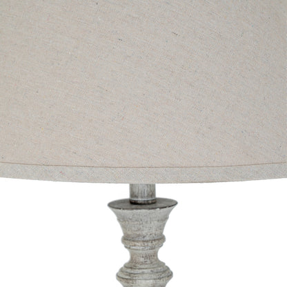 Liora Table Lamp With Linen Shade - WHITE