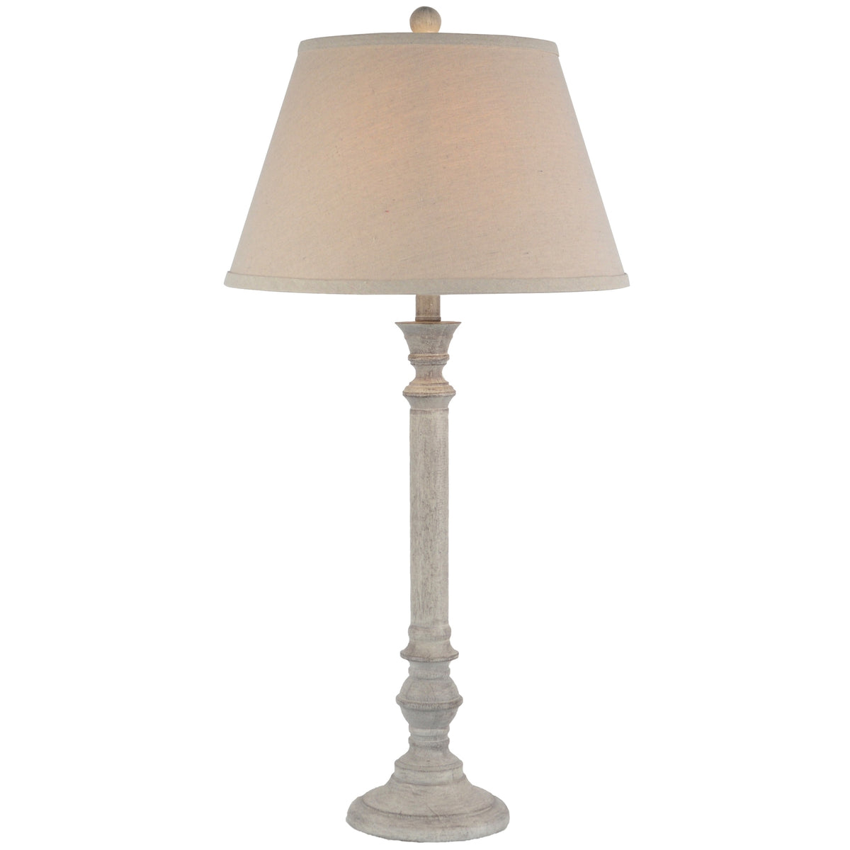 Liora Table Lamp With Linen Shade - WHITE