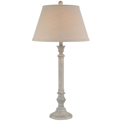 Liora Table Lamp With Linen Shade - WHITE