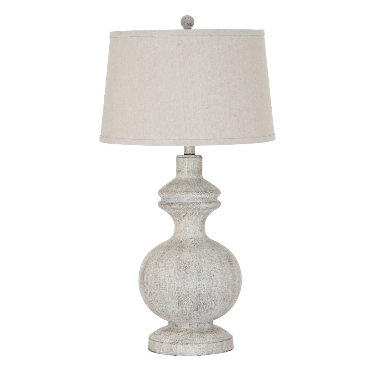 Amorie Table Lamp With Linen Shade - WHITE