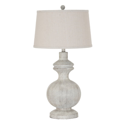 Amorie Table Lamp With Linen Shade - WHITE