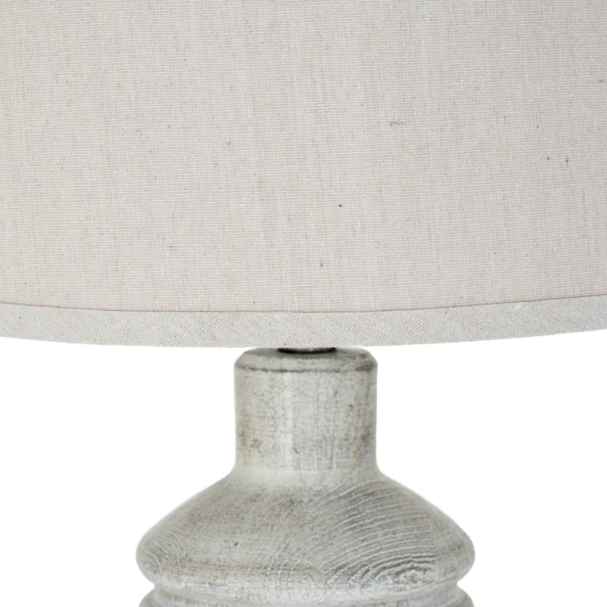 Amorie Table Lamp With Linen Shade - WHITE