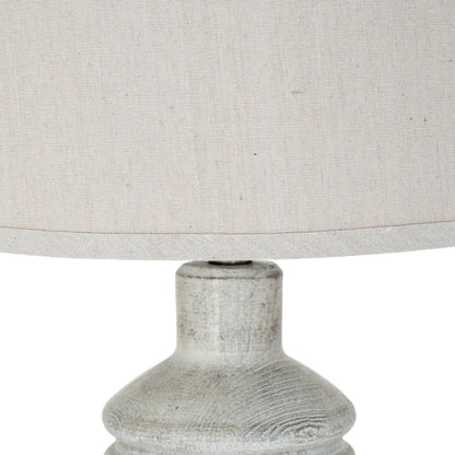 Amorie Table Lamp With Linen Shade - WHITE