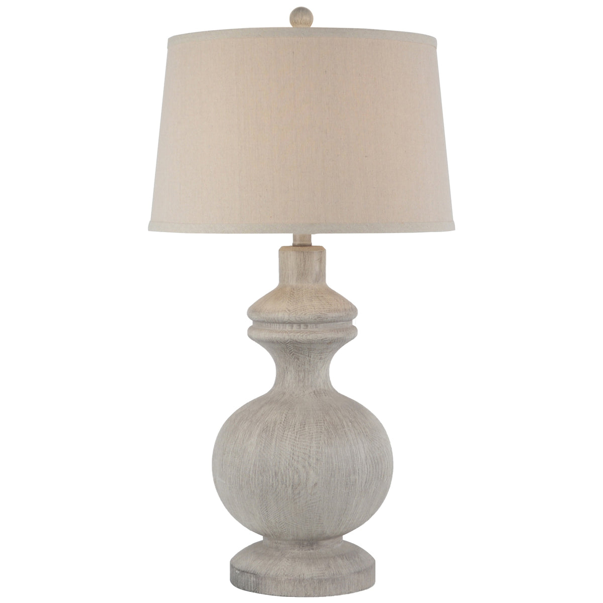 Amorie Table Lamp With Linen Shade - WHITE
