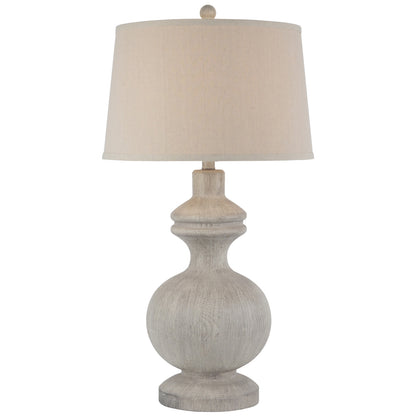 Amorie Table Lamp With Linen Shade - WHITE
