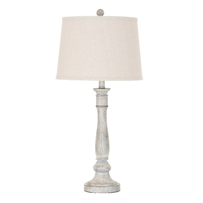 StellaTable Lamp With Linen Shade - WHITE