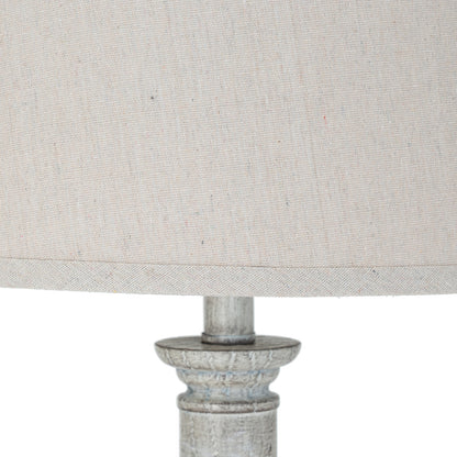 StellaTable Lamp With Linen Shade - WHITE