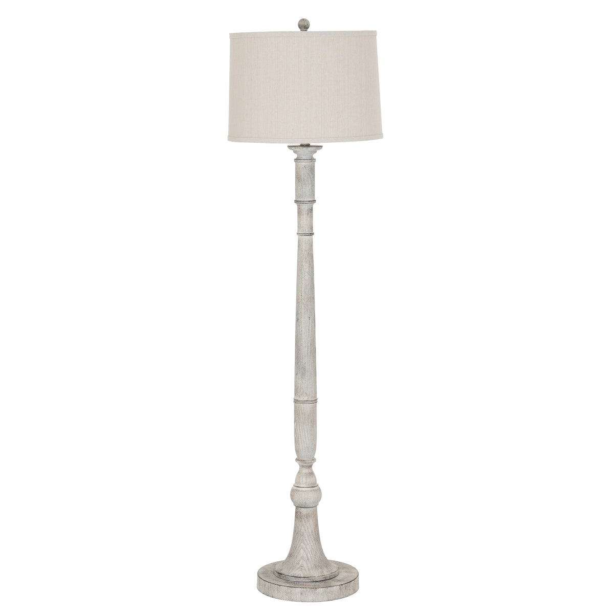 Stella Floor Lamp With Linen Shade - WHITE