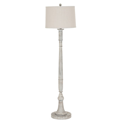 Stella Floor Lamp With Linen Shade - WHITE