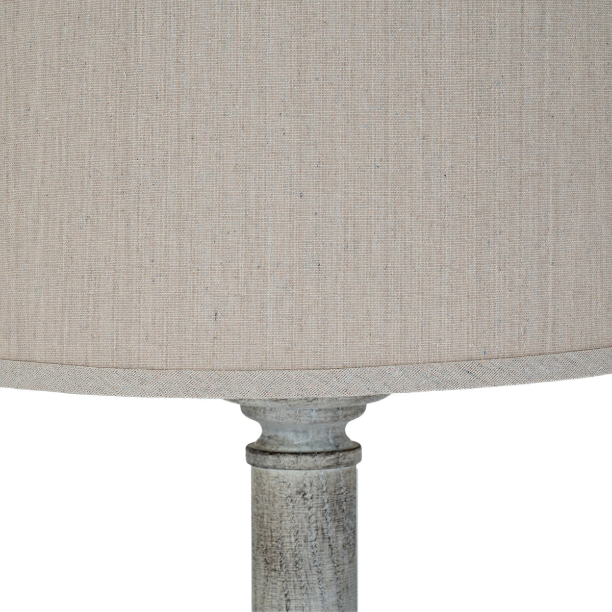 Stella Floor Lamp With Linen Shade - WHITE